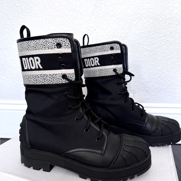 Christian Dior Black & White Ankle Boots Size 9.5 - Picture 3 of 10